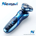 Nexqavi™ Hybrid Rotary Razor for Men – Precision Electric Shaver with 3D Floating Heads, Smart Digital LED Battery Display, USB-C Fast Rechargeable, Wet & Dry Ergonomic Cordless Razor