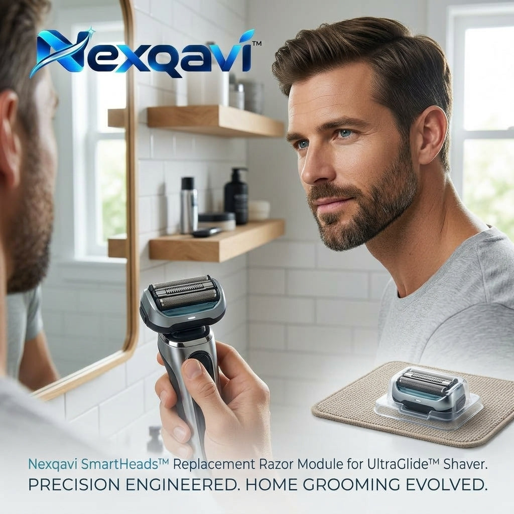 Nexqavi™ Replacement Razor Module for Shaver, Precision-Engineered 3-Stage Foil & Cutter Cassette with Skin-Glide Strip, Easy Snap-On Fit (Wet & Dry)