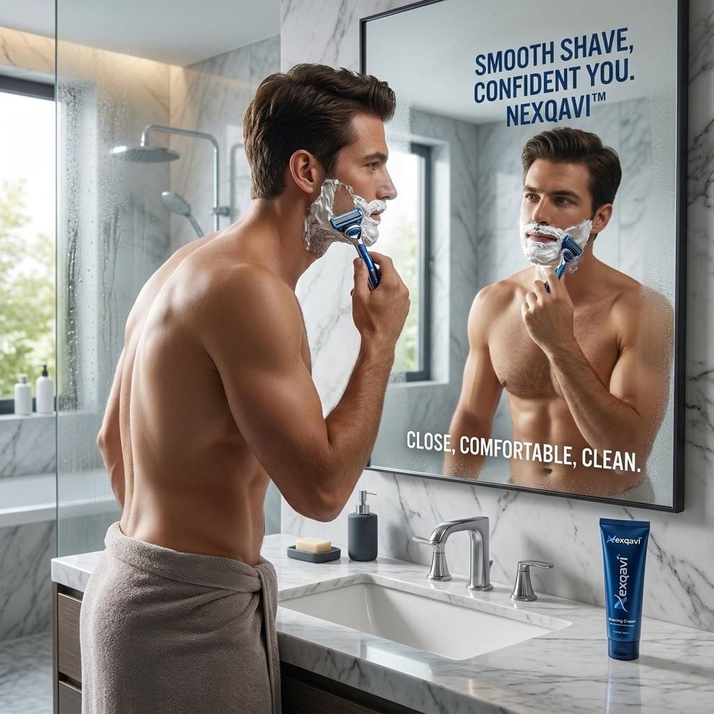 Nexqavi™ 5-Blade Men's Shaving Razor – Precision Pivoting Head & Ergonomic Non-Slip Weighted Chrome Handle with Lubricating Moisture Strip, Premium Manual Razor for a Smooth, Close Shave