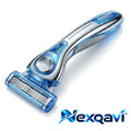 Nexqavi™ Advanced Manual Shaving System – Premium 5-Blade Men’s Razor with Ergonomic Weighted Chrome Handle, Pivoting Contour Head & Moisture Glide Strip for an Ultra-Close, Friction-Free Shave