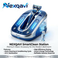 Nexqavi™ SmartClean Station – All-in-One Razor Sanitizer, Auto-Cleaning & Quick Drying Dock with UV-C Sterilization, Refillable Reservoir & Smart-Charge Technology for Modern Shaving Razors